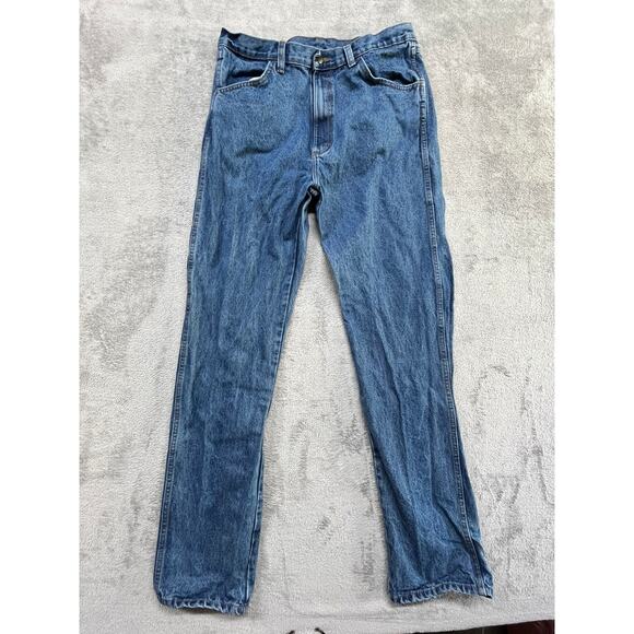 Vintage Rustler Jeans Mens 36x36 Blue Denim‎ Straight Fit Western Rodeo Ranch - Picture 1 of 9